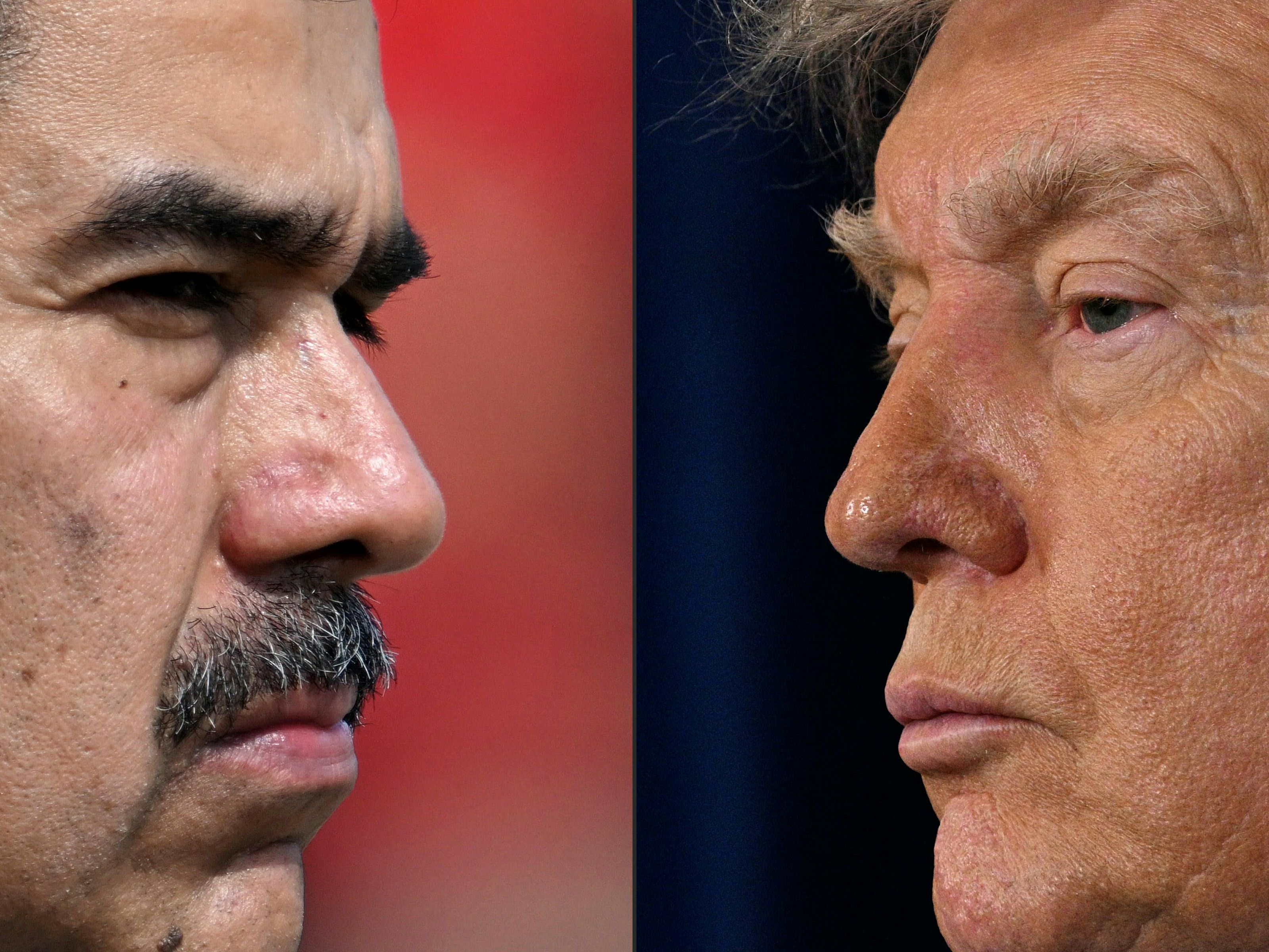 Montage photo de Nicolas Maduro et Donald Trump