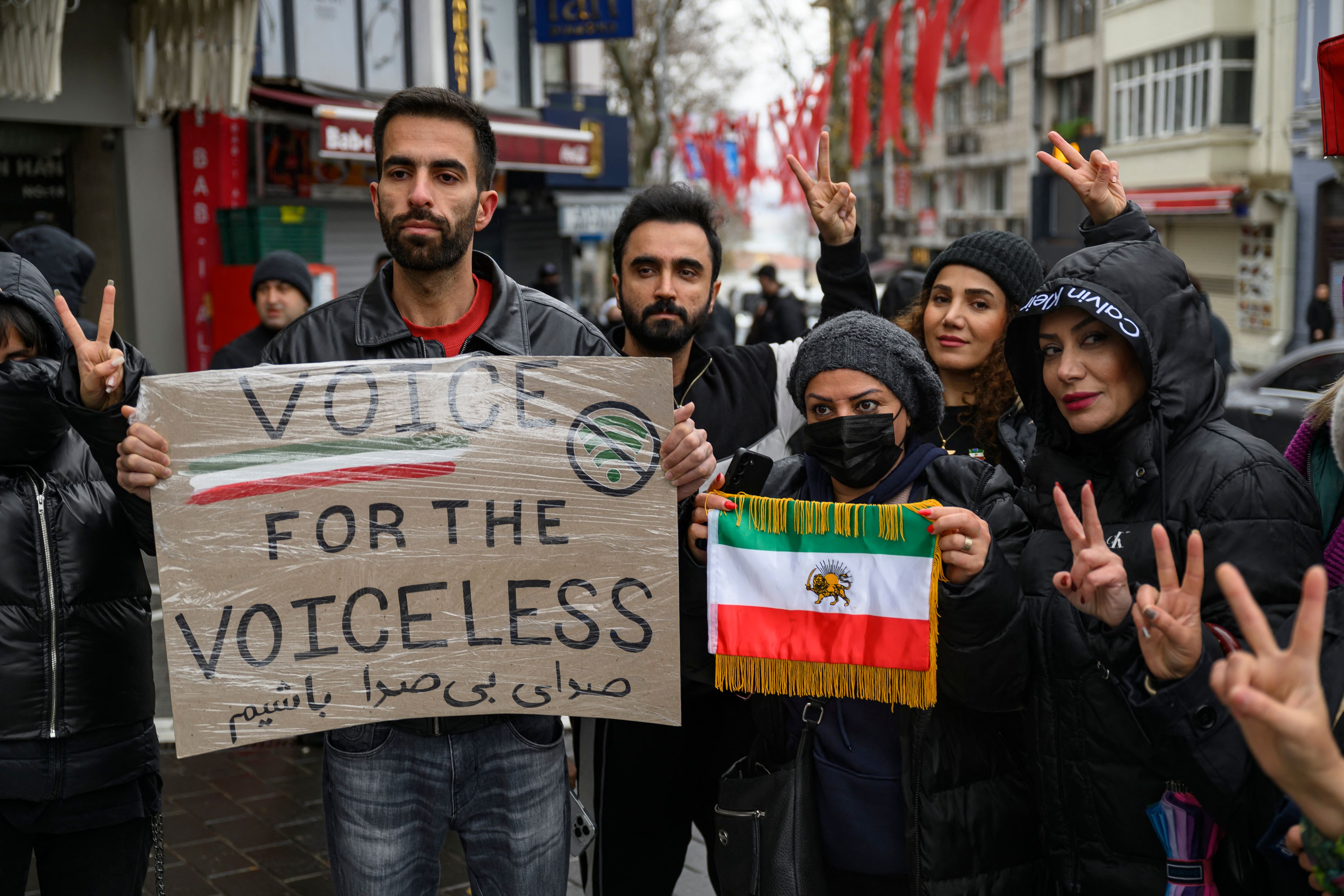 Manifestation en soutien aux Iraniens à Istanbul (Turquie), le 11 janvier.