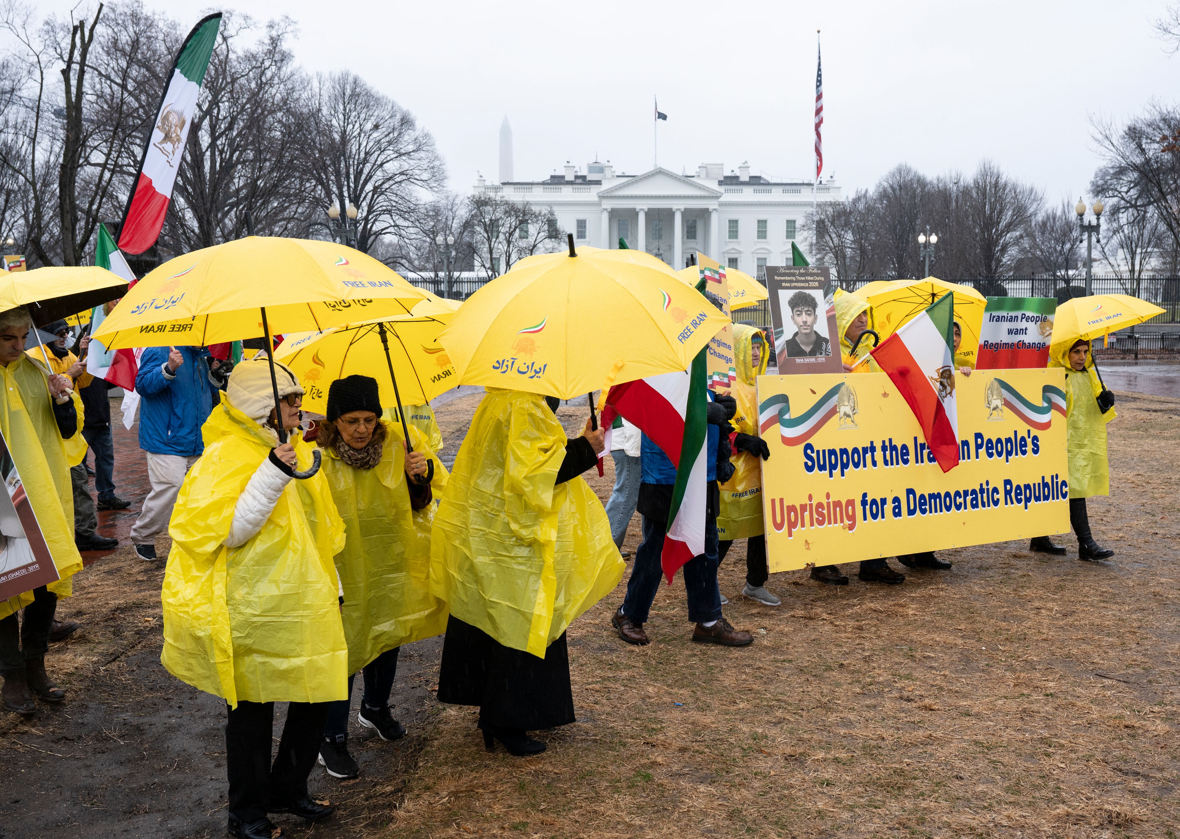 Une manifestation en soutien aux Iraniens, le 10 janvier devant la Maison Blanche à Washington.