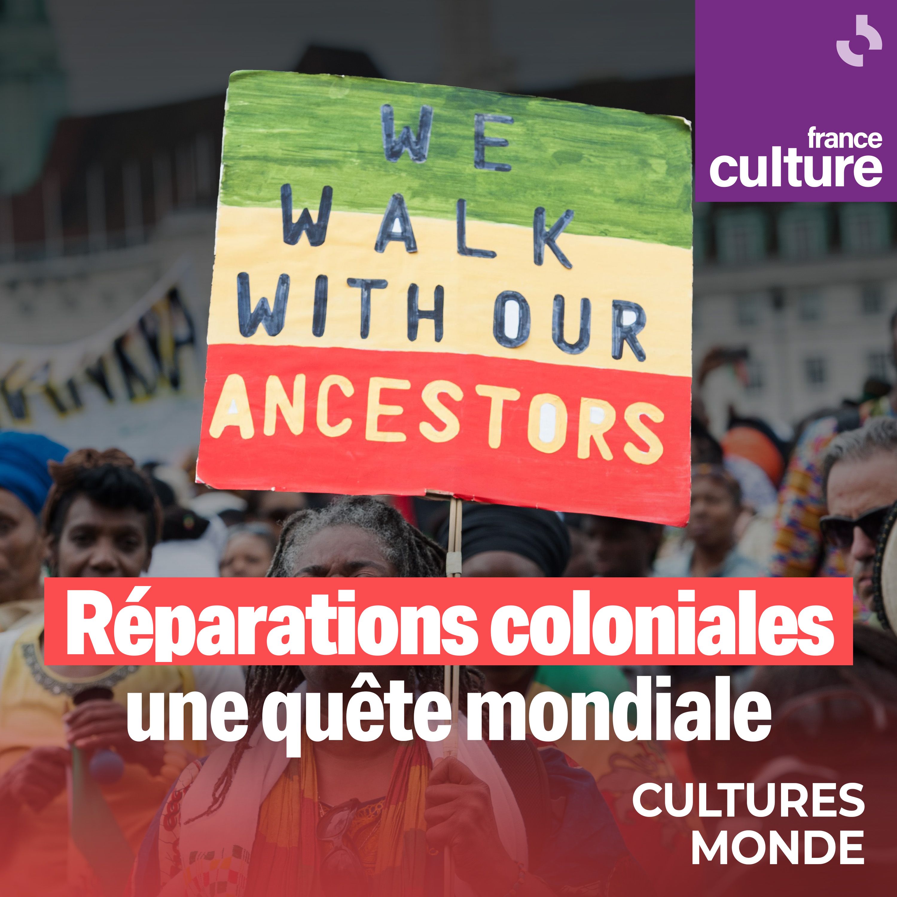 Manifestation pour demander des réparations coloniales lors de la Journée de l'émancipation africaine le 1er août 2017 à Londres, en Angleterre